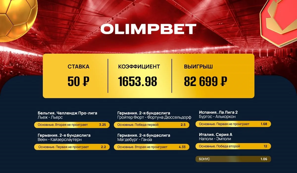 В Olimpbet сыграл коэффициент 1653.98! В Olimpbet сыграл коэффициент 1653.98!