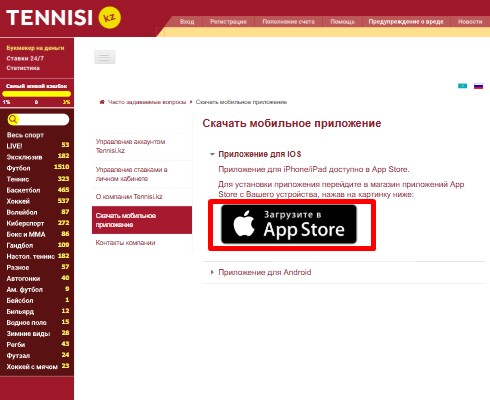 Кнопка скачть приложение в AppStore